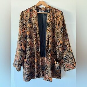 Black and Orange Blazer with Tailored Fit